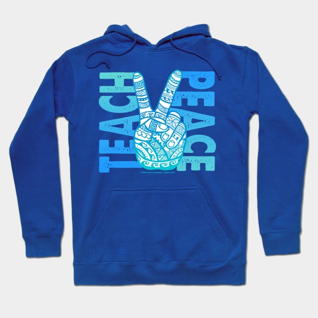 Teach Peace - Polynesian, Boho Peace Sign Hoodie by Jitterfly